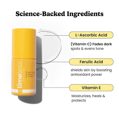 Vitamin C Serum with Vitamin E & Ferulic Acid - Brightening Serum - for Oily & Dry Skin